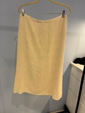 Narciso Rodriguez Ivory Textured Midi Skirt IT 42 US 6 Made in Italy Designer